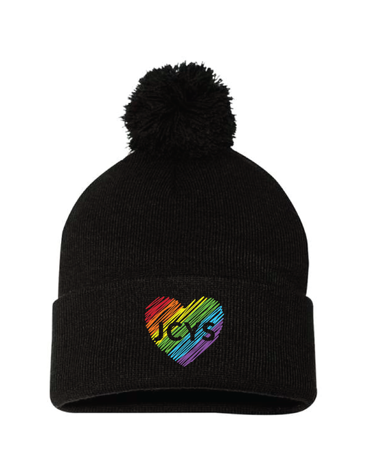 JCYS Rainbow Heart Winter Hat