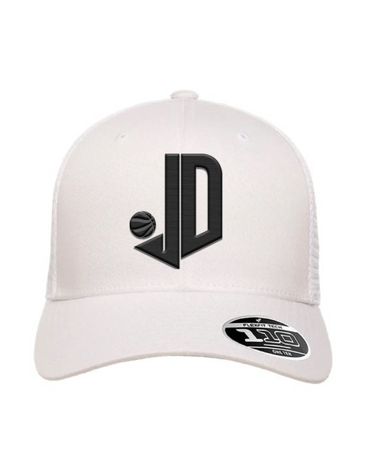 JAXSON DAVIS JD WHITE EMBROIDERED BASEBALL HAT