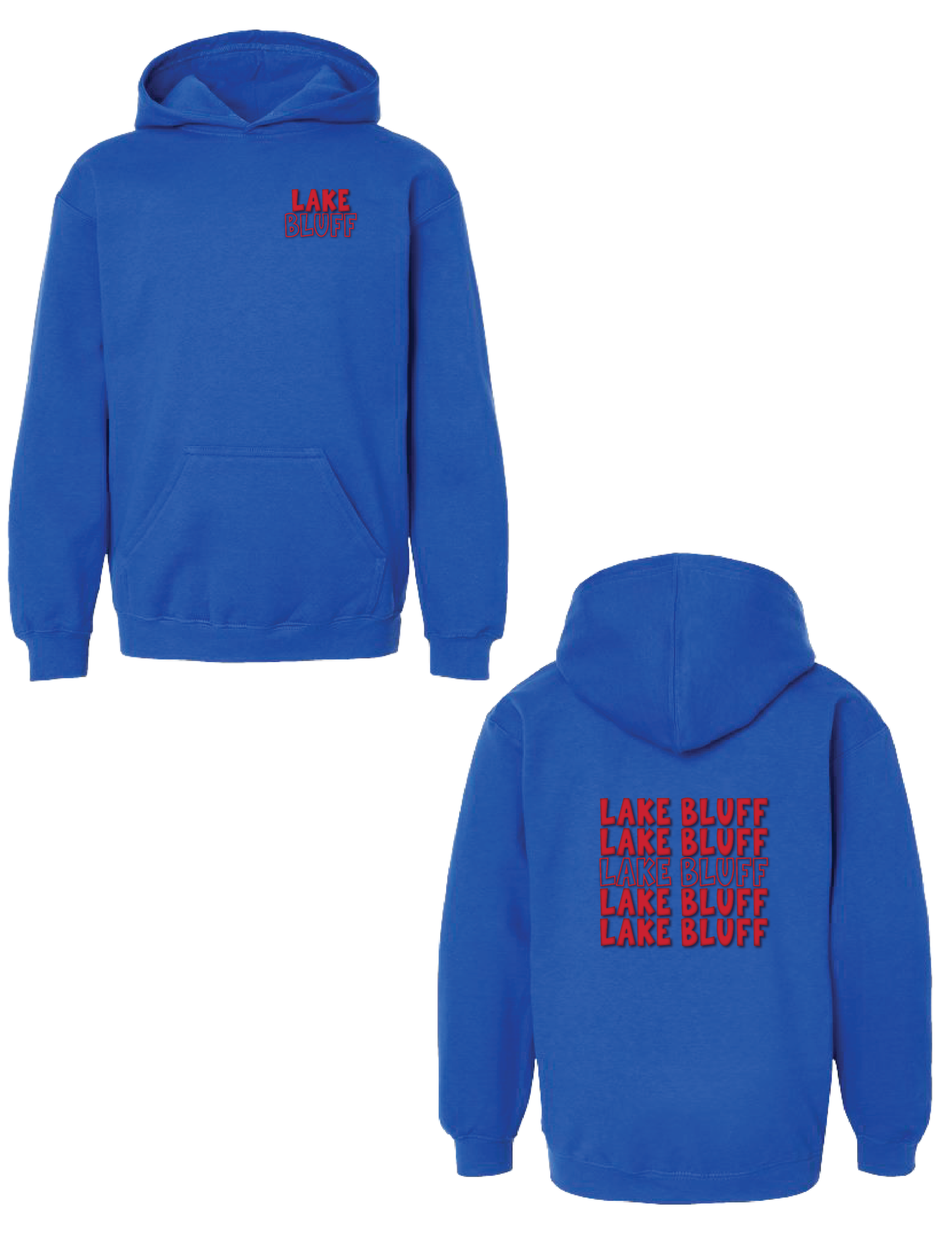 LBES Puff Repeat Blue Hooded Pullover