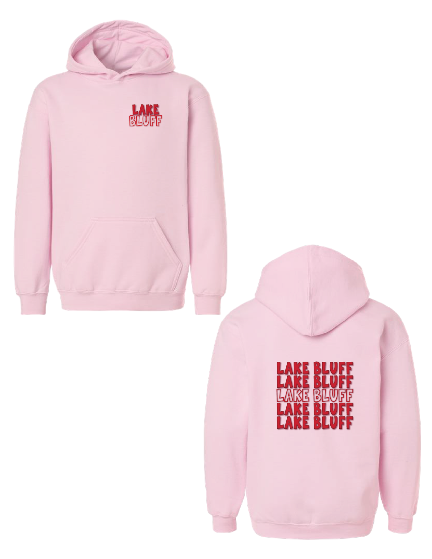 LBES Puff Repeat Pink Hooded Pullover