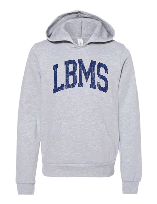 LBMS Vintage Collegiate Grey Hooded Pullover