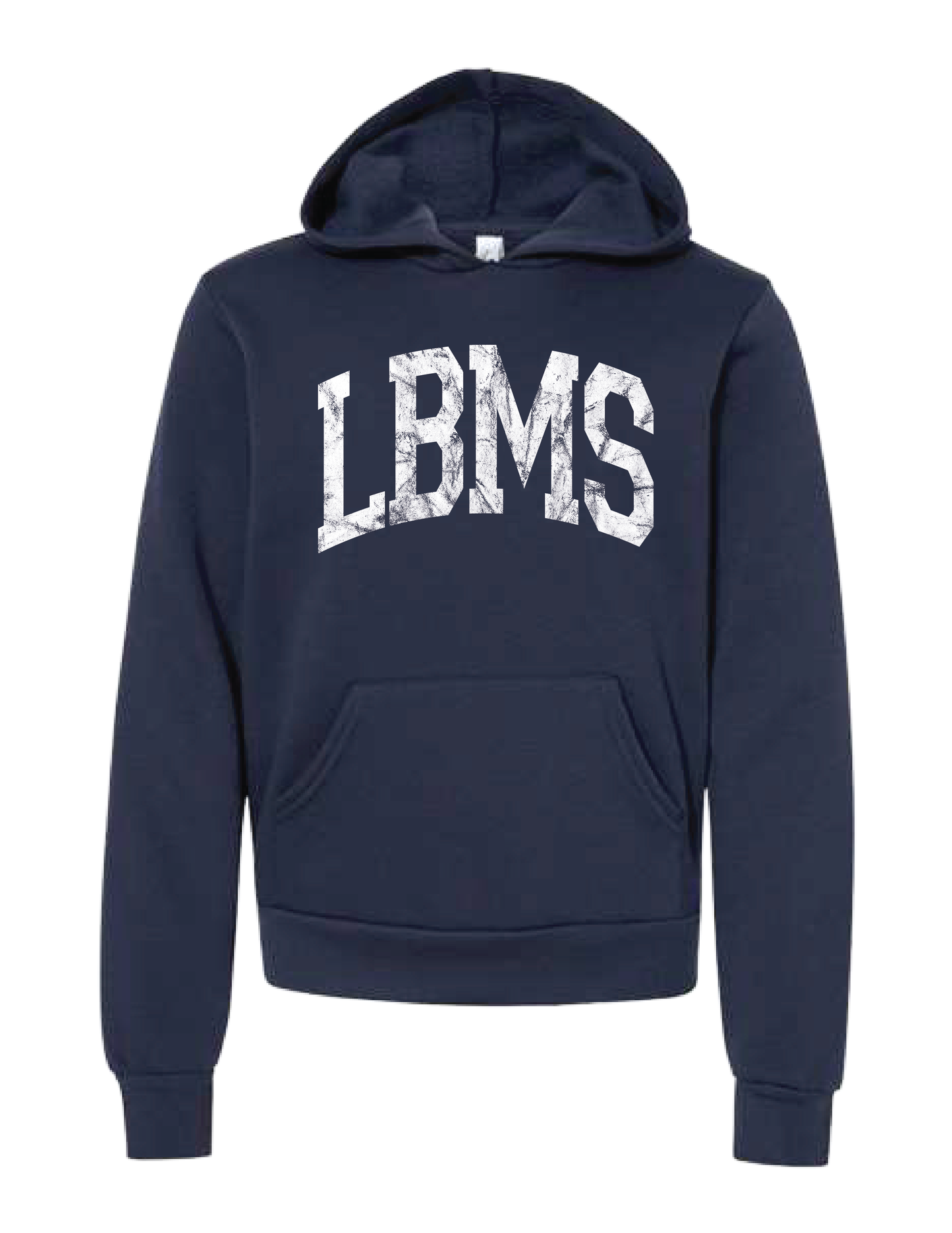 LBMS Vintage Collegiate Navy Blue Hooded Pullover