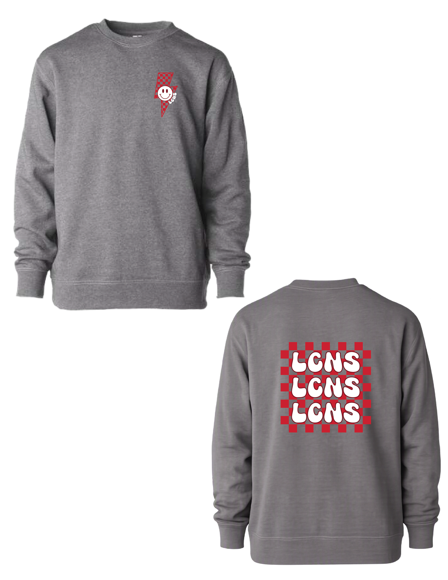 LCNS Red/White Checker Repeat Crew Neck