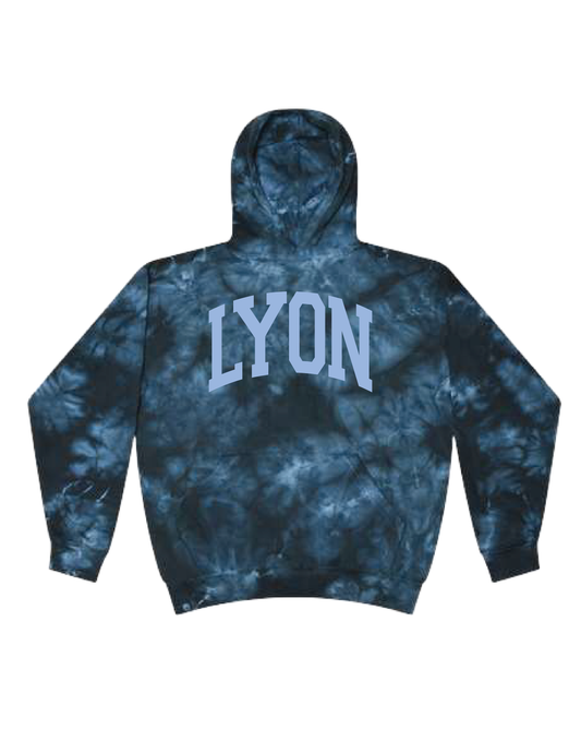 LYON Collegiate Tie Dye Hooded Pullover