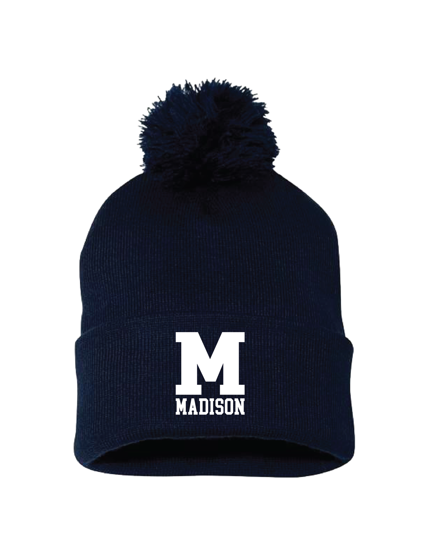 MADISON Embroidered M Pom Beanie