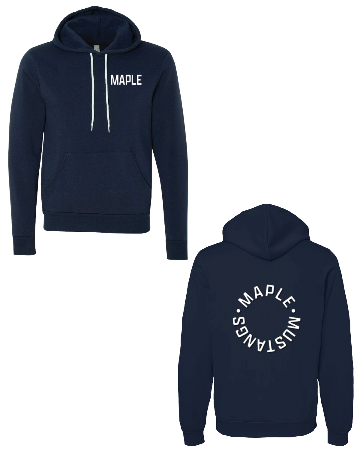 MAPLE Circle Puff Navy Blue Hooded Pullover