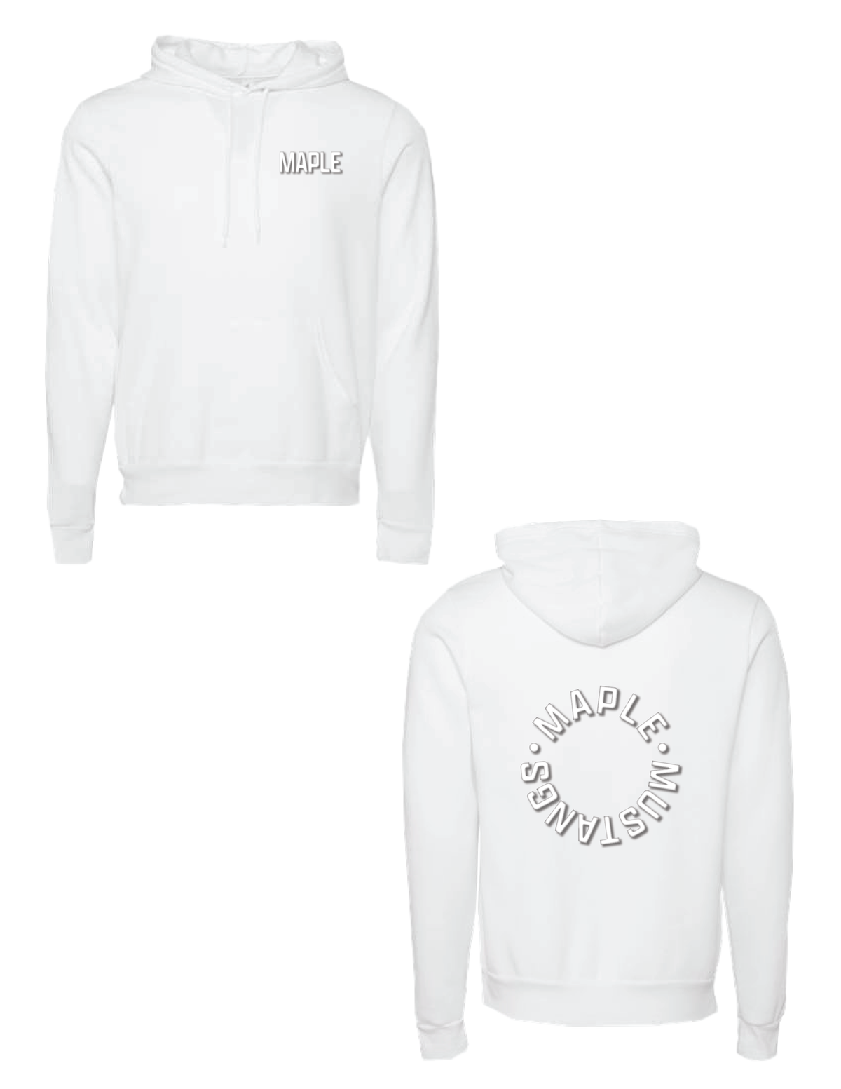 MAPLE Circle Puff White Hooded Pullover