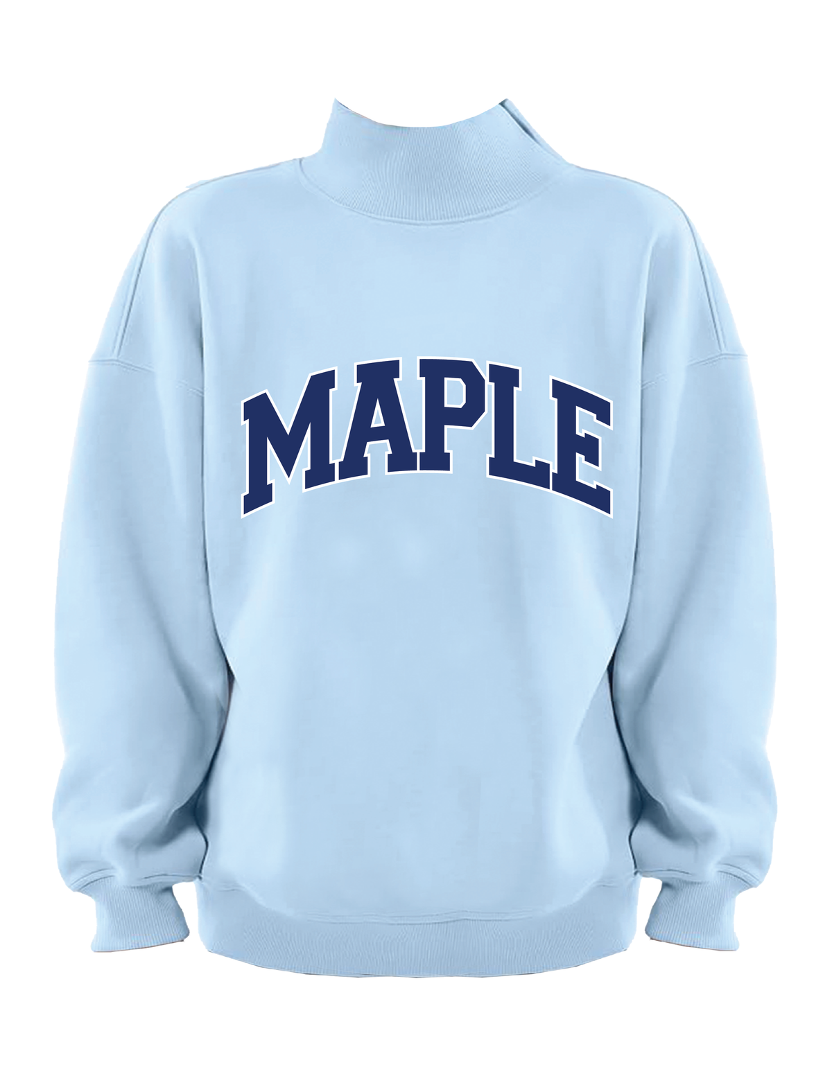 MAPLE Collegiate Light Blue Mock Neck