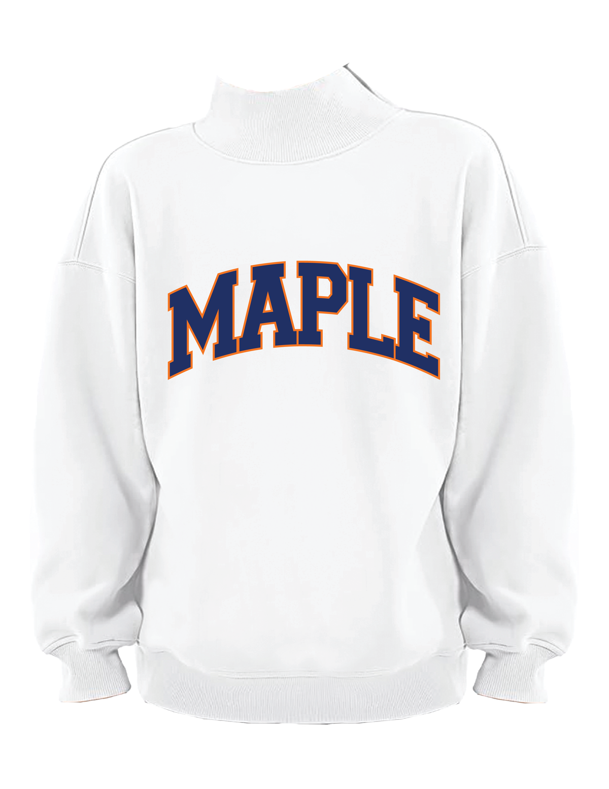 MAPLE Collegiate White Mock Neck