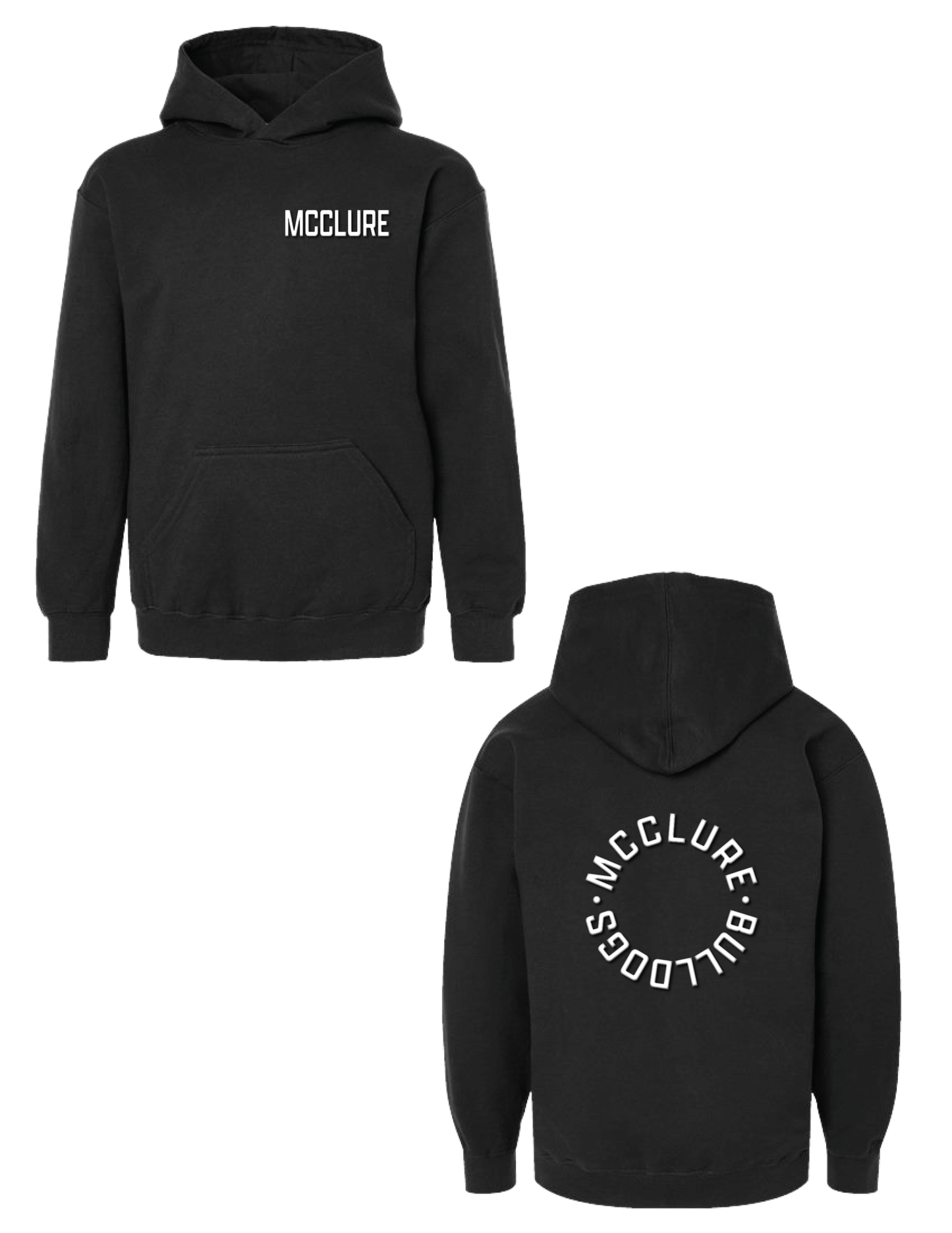 MCCLURE Circle Puff Black Hooded Pullover