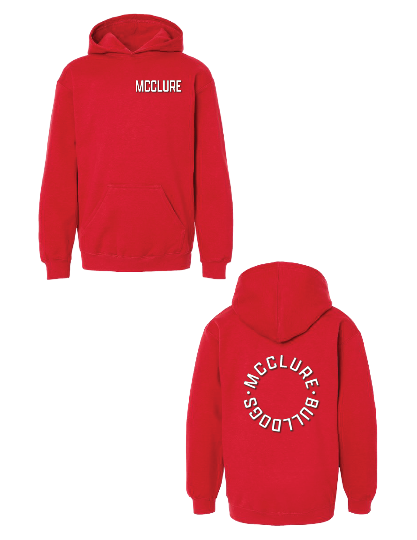 MCCLURE Circle Puff Red Hooded Pullover