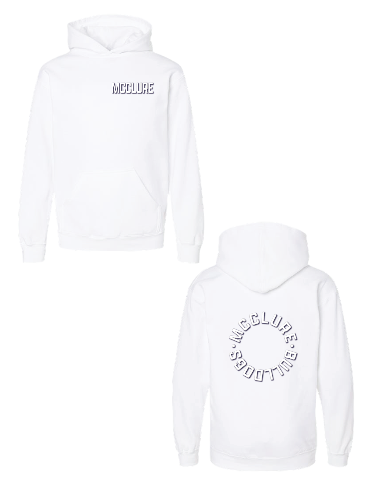 MCCLURE Circle Puff White Hooded Pullover