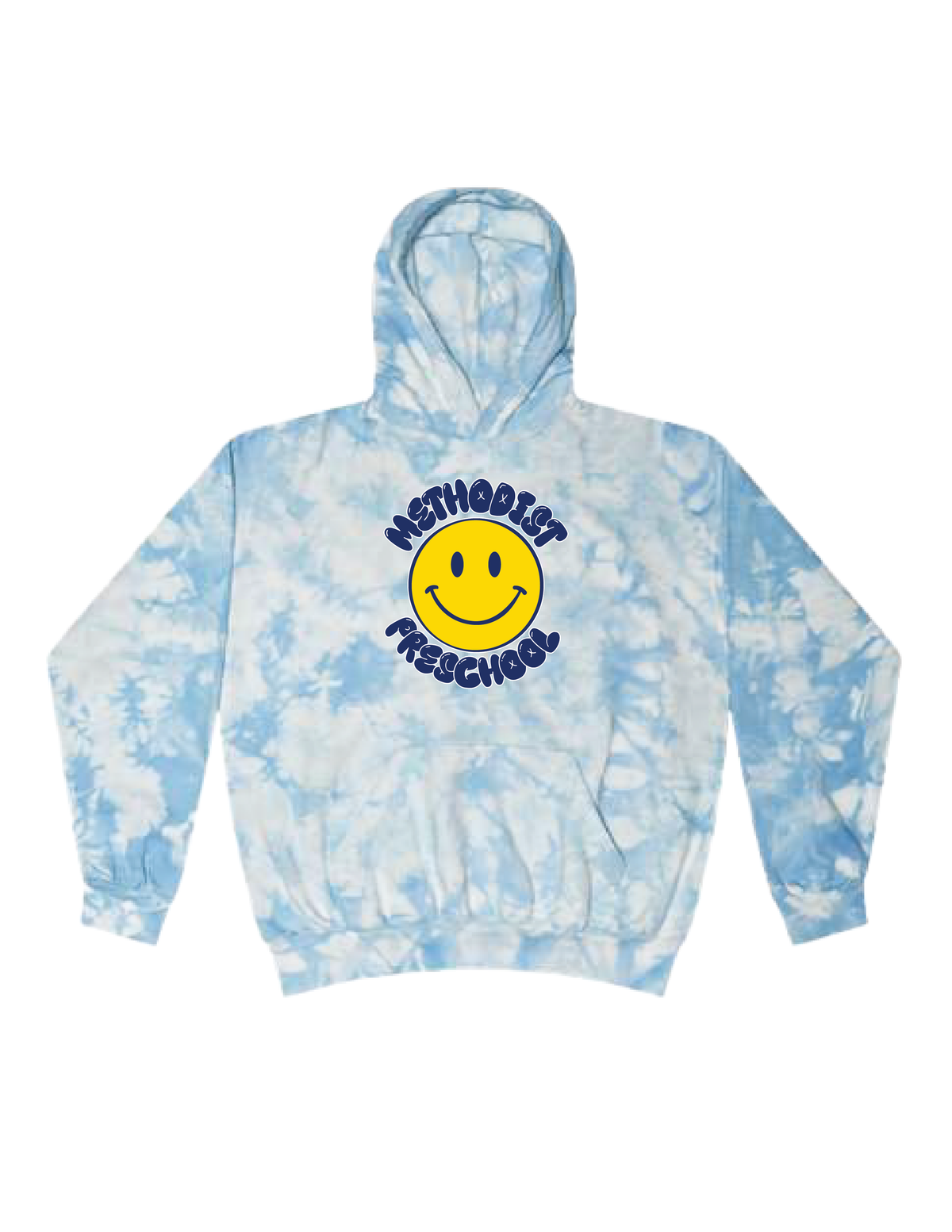METHODIST PRESCHOOL Bubble Smiley Tie Dye Hooded Pullover