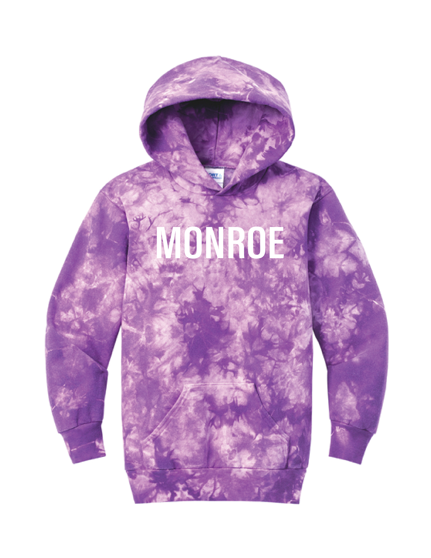 MONROE Block Purple Tie Dye Hooded Pullover