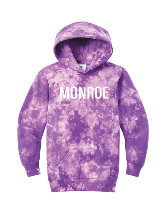 MONROE Block Purple Tie Dye Hooded Pullover