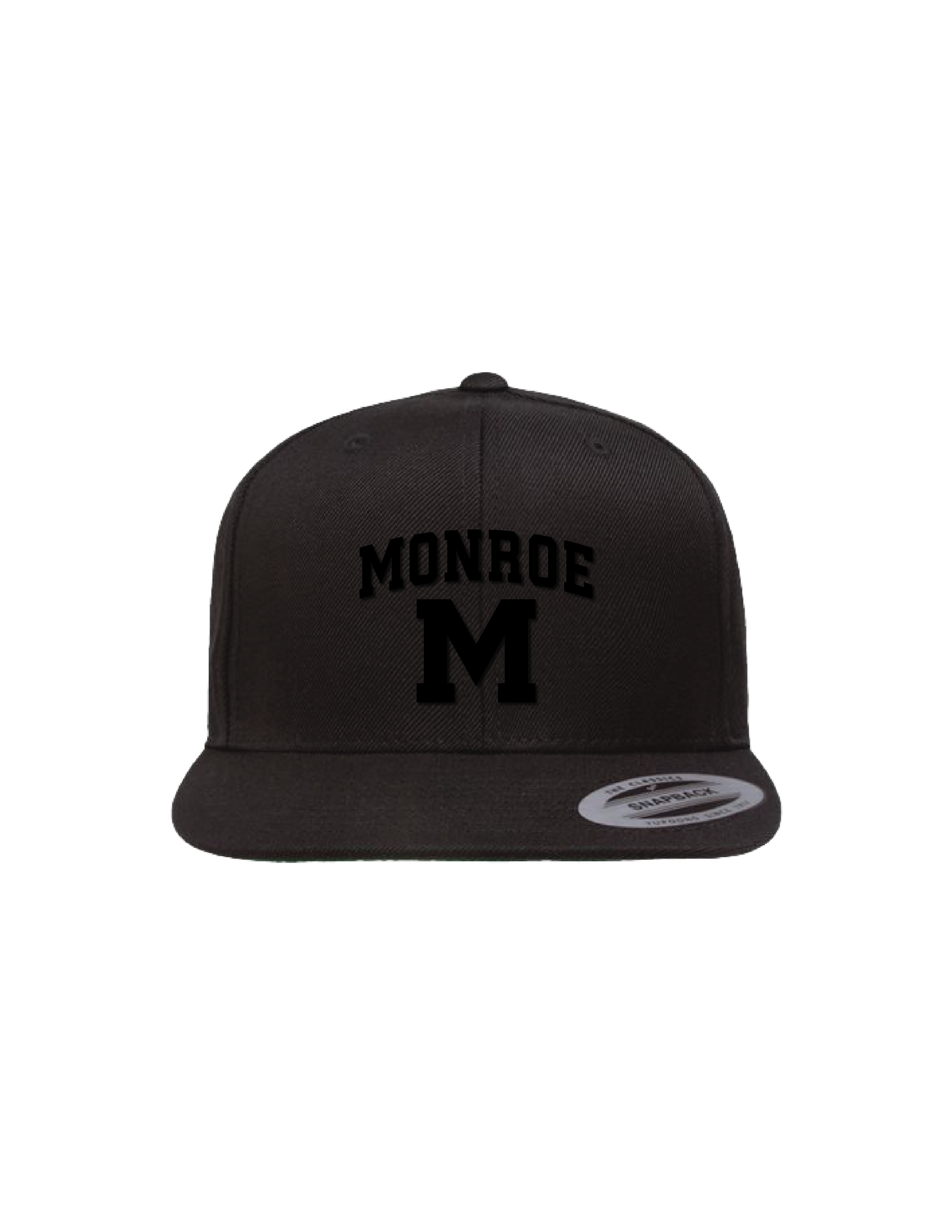 MONROE Monochrome Collegiate Embroidered Flat Bill Snapback Trucker Hat