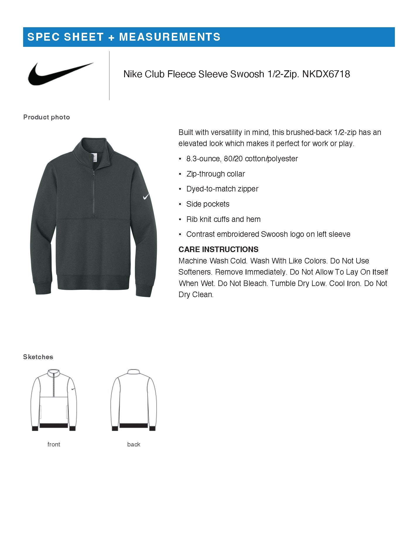 DHS FOOTBALL Campus Embroidered Nike Quarter Zip