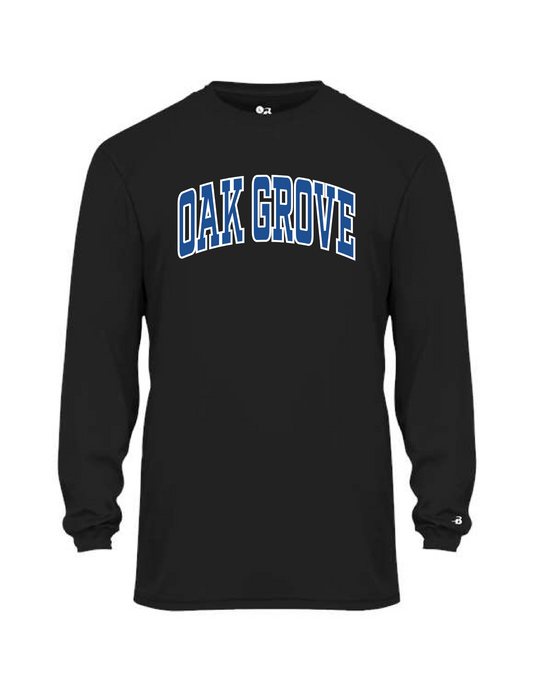 OAK GROVE Black Campus Long Sleeve Dri-Fit Tee