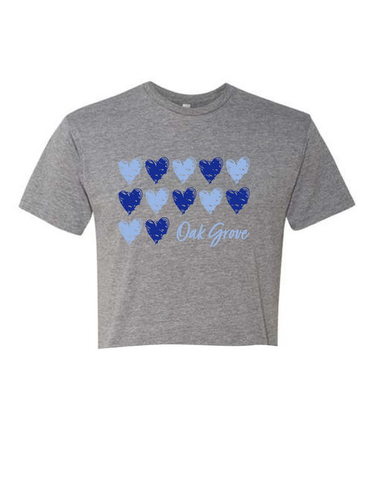 OAK GROVE Grey Boxy Hearts Tee