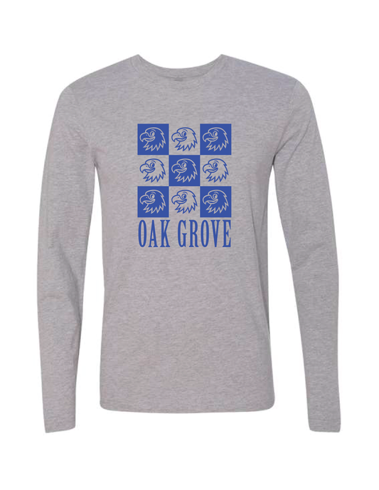 OAK GROVE Mascot Checker Long Sleeve Tee