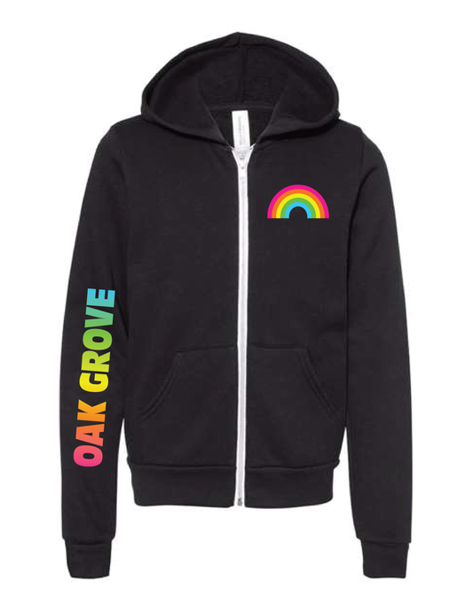 OAK GROVE Neon Rainbow Zip Up