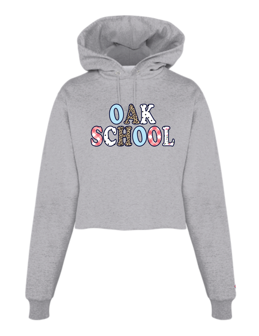 OAK SCHOOL Patterns Boxy Hooded Pullover