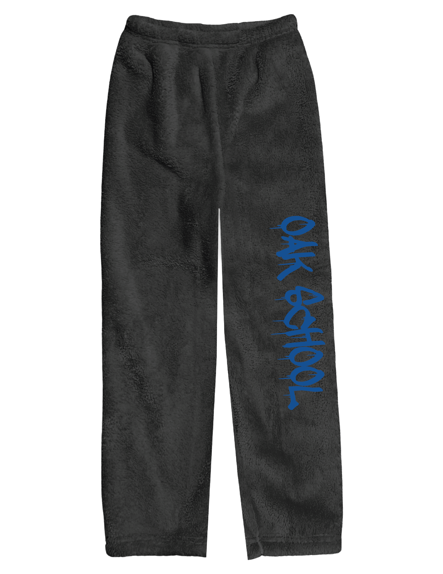 OAK SCHOOL Blue Graffiti Fuzzy Pants