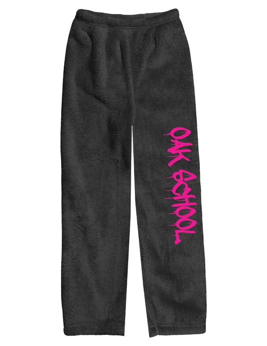 OAK SCHOOL Pink Graffiti Fuzzy Pants