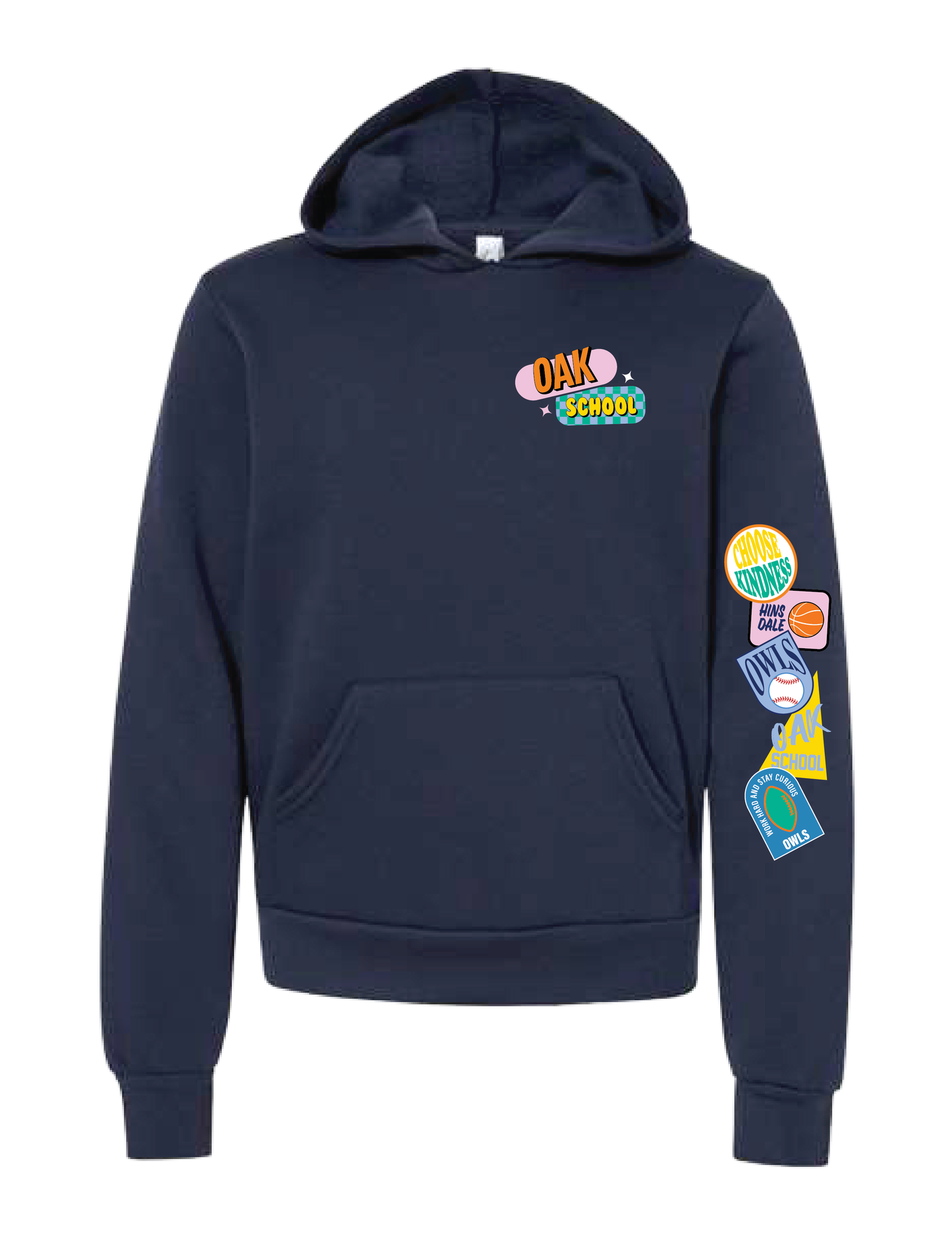 OAK SCHOOL Sports Patches Hooded Pullover