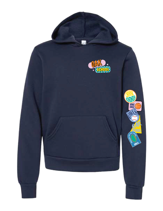 OAK SCHOOL Sports Patches Hooded Pullover