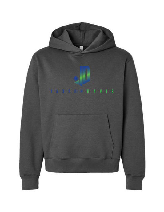 JAXSON DAVIS Ombre Blue & Green Logo Hooded Pullover