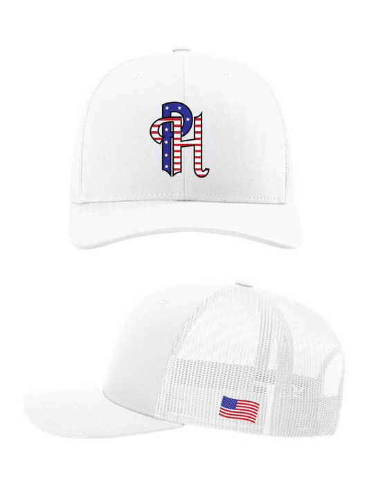 PHANTOMS Embroidered American Flag Snapback Trucker Hat