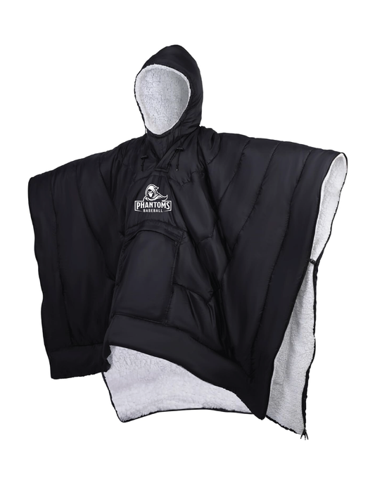 PHANTOMS Embroidered Phantom Sherpa Lined Hooded Blanket