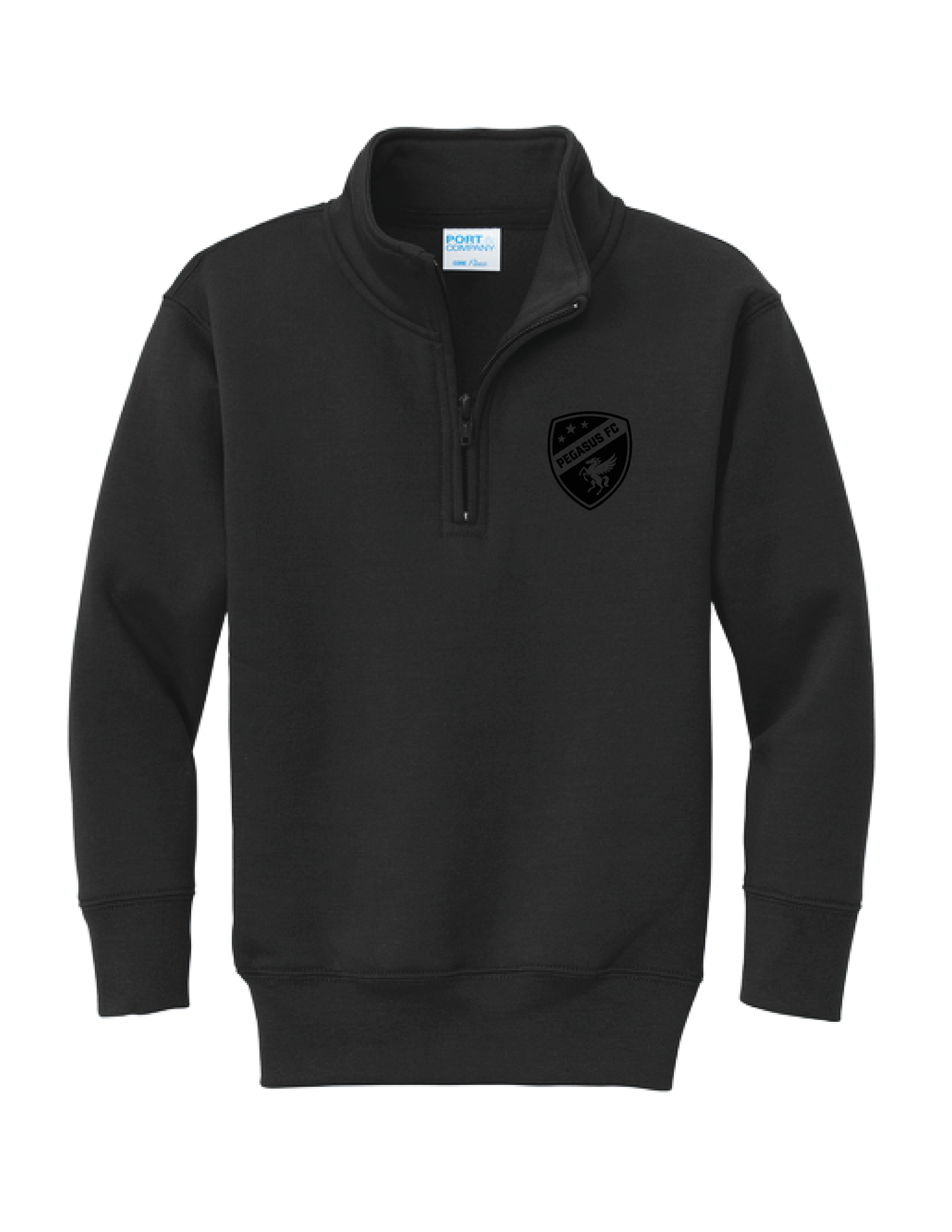 PEGASUS Embroidered Monochrome Logo Quarter Zip