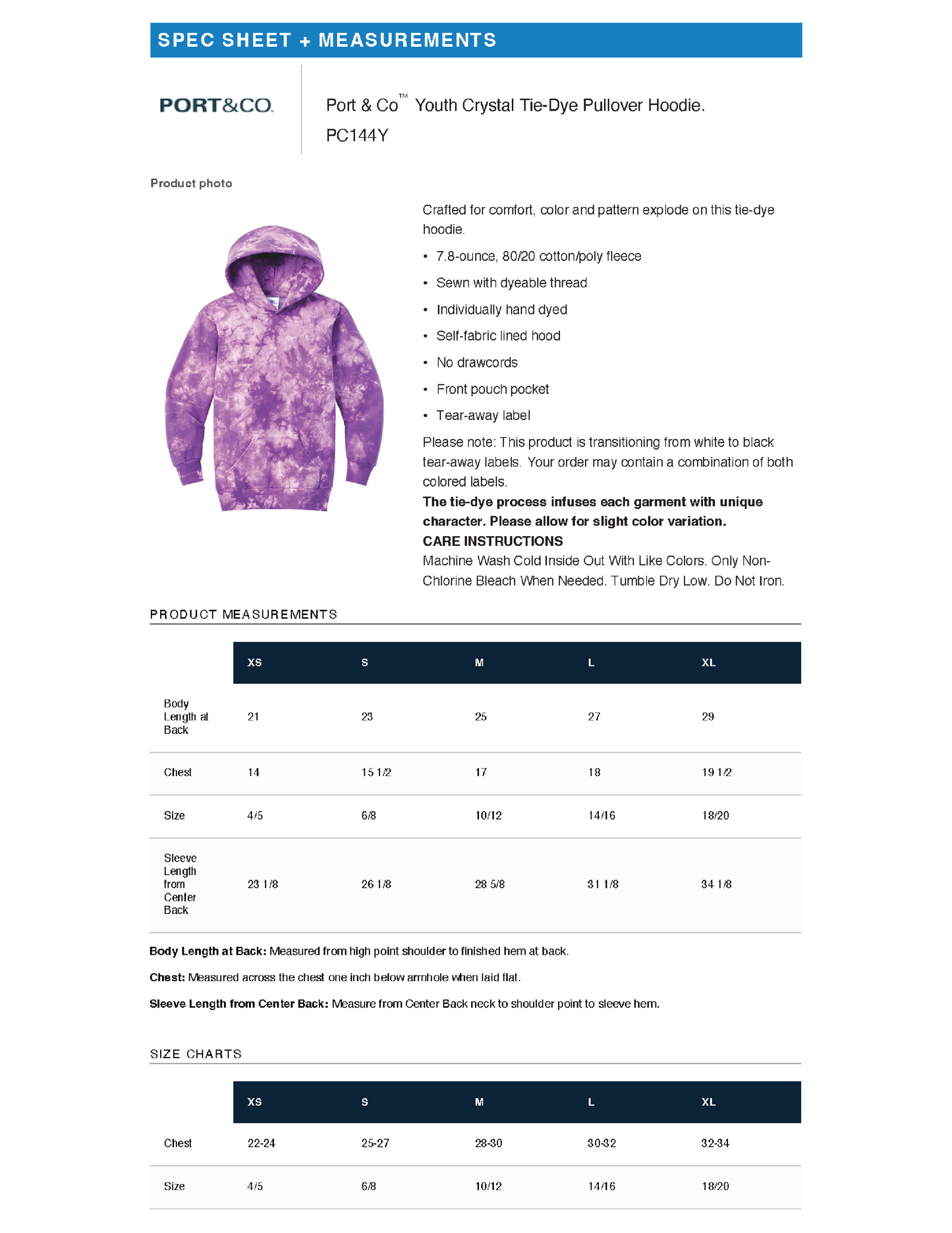 MONROE Block Purple Tie Dye Hooded Pullover