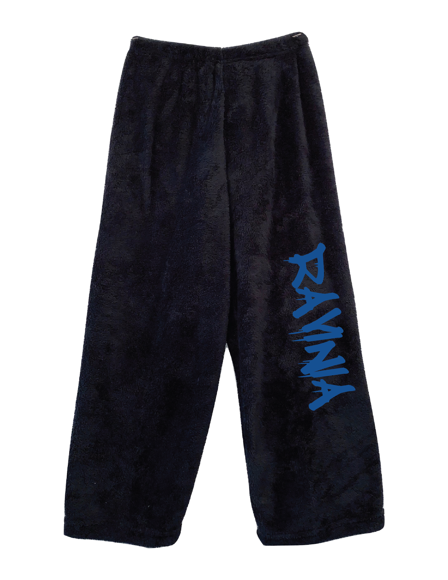 RAVINIA Blue Graffiti Fuzzy Pants