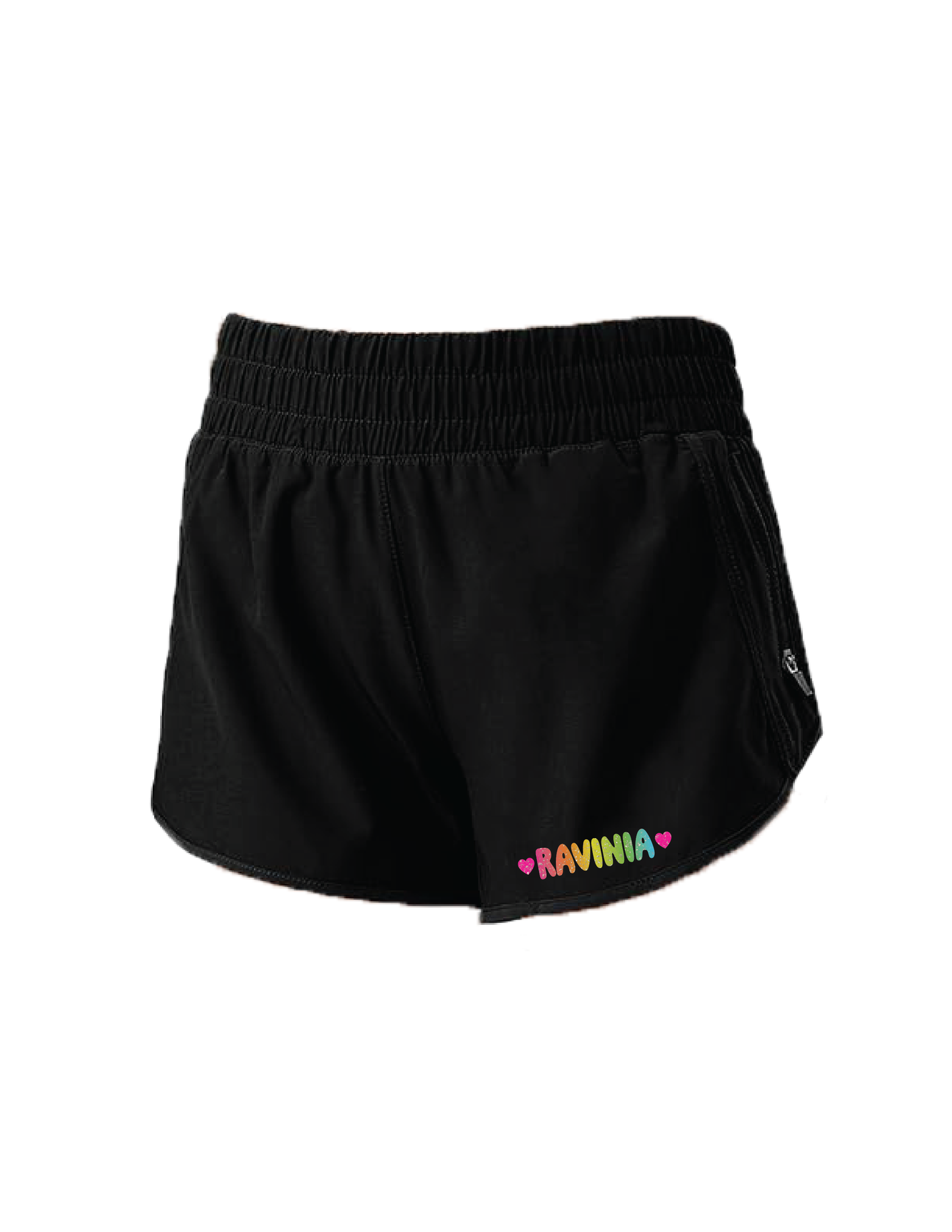 RAVINIA Rainbow Bubble Glitter Athletic Shorts