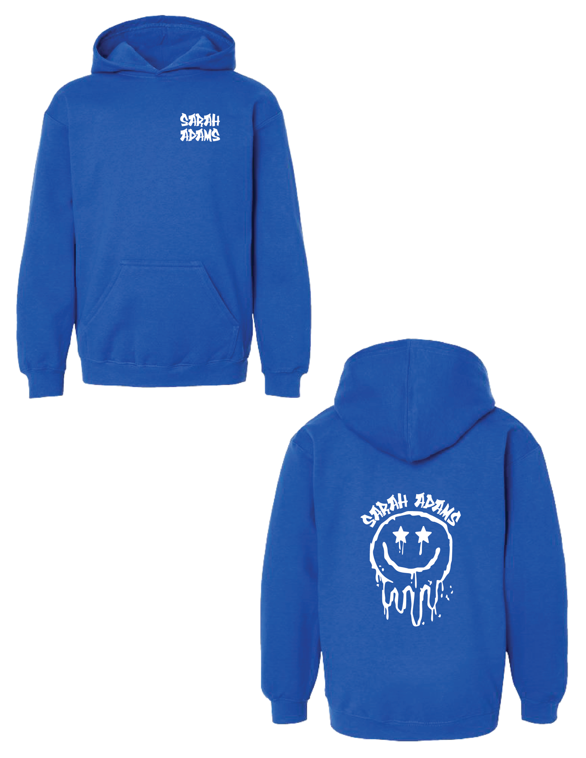 SARAH ADAMS Graffiti Smiley Hooded Pullover