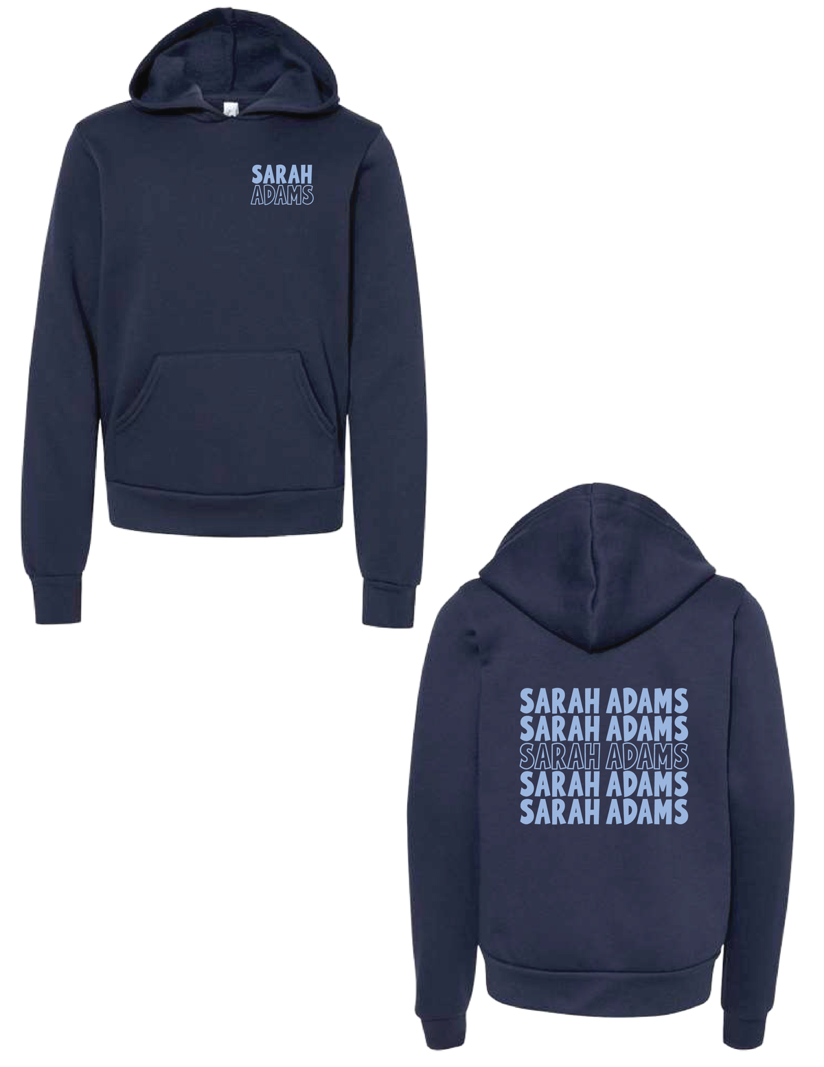SARAH ADAMS Repeat Navy Blue Hooded Pullover