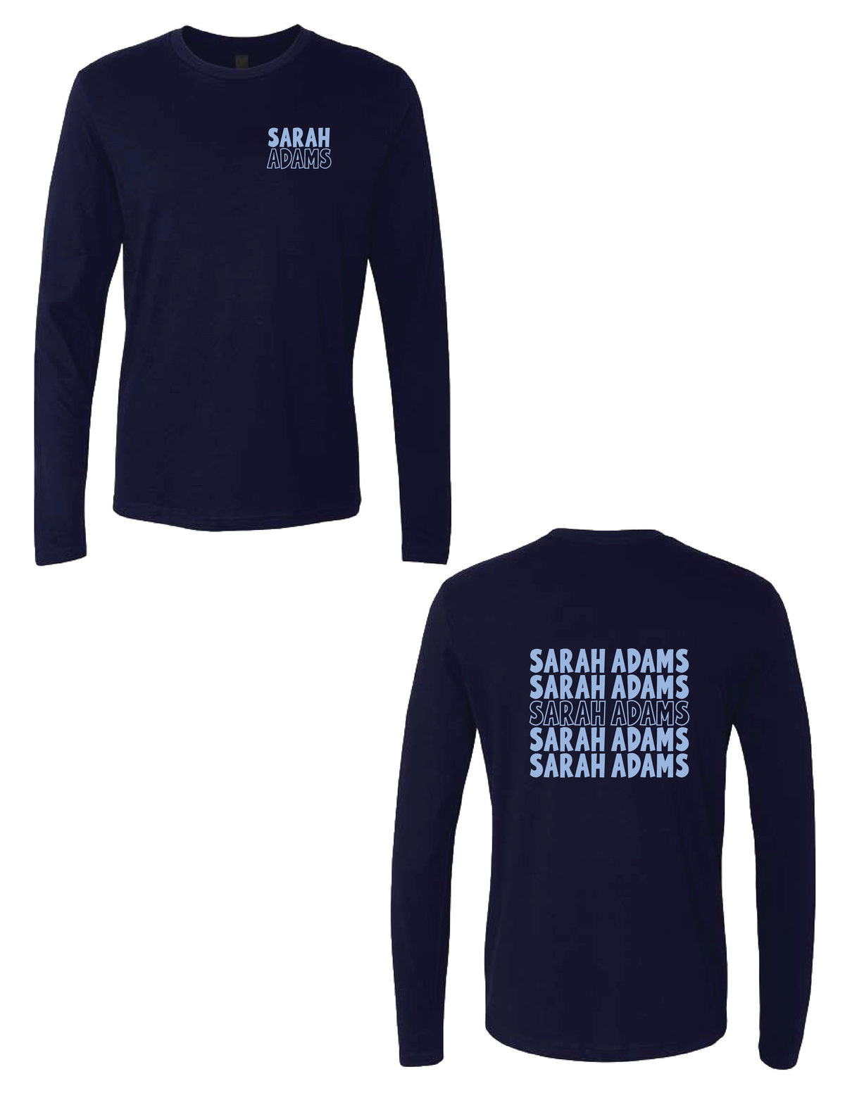 SARAH ADAMS Repeat Navy Blue Long Sleeve Tee