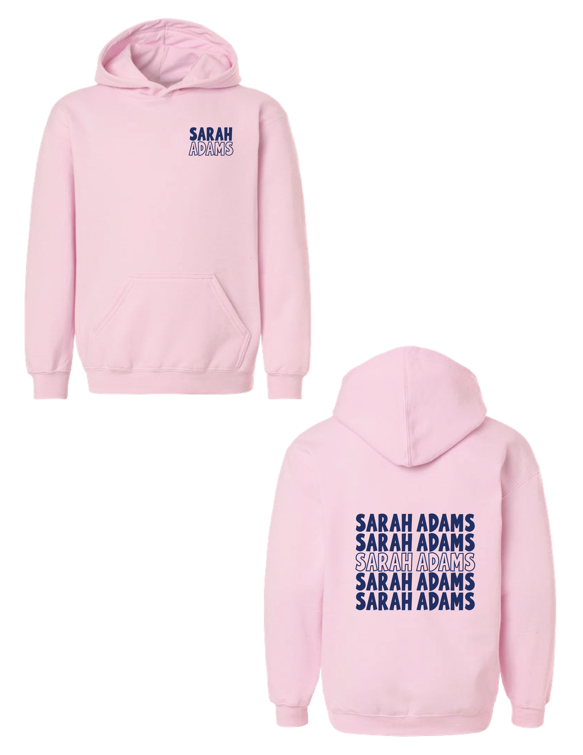 SARAH ADAMS Repeat Pink Hooded Pullover