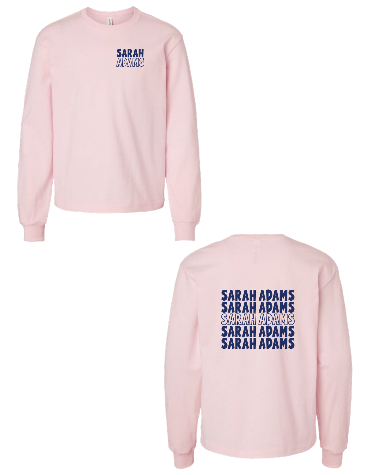 SARAH ADAMS Repeat Pink Long Sleeve Tee