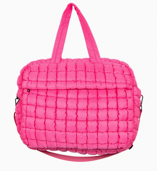 Puffy Quilted Weekender Duffle Bag