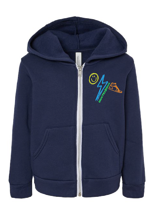 UNION Neon Graffiti Navy Zip Up Hoodie