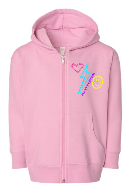 UNION Neon Graffiti Pink Zip Up Hoodie