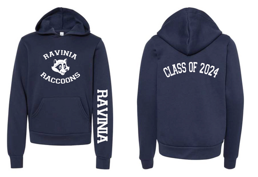 RAVINIA Navy Retro Graduating Class Hooded Pullover