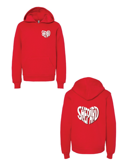 SHEPARD Heart Puff Hooded Pullover