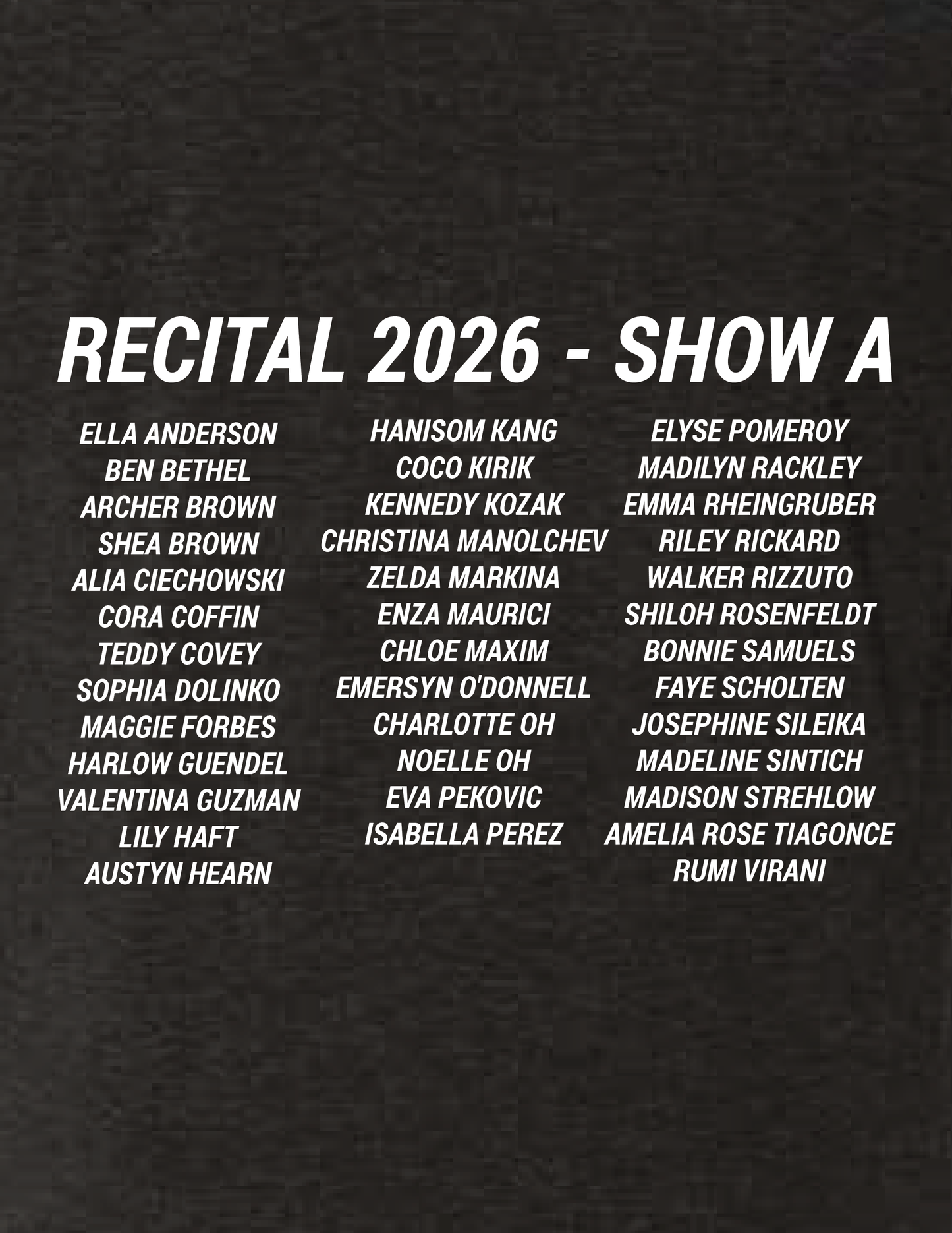 MOVEMENT & SOUND 2026 Show A Recital Tee