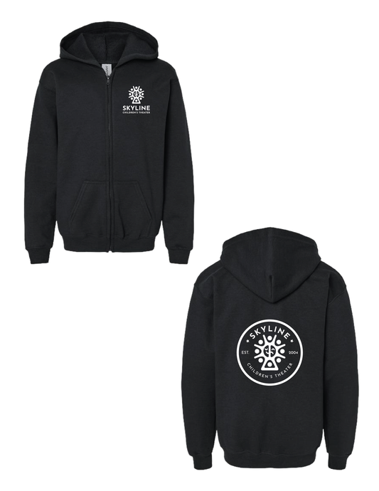 SKYLINE CHILDREN'S THEATER Circle Logo Black Zip Up