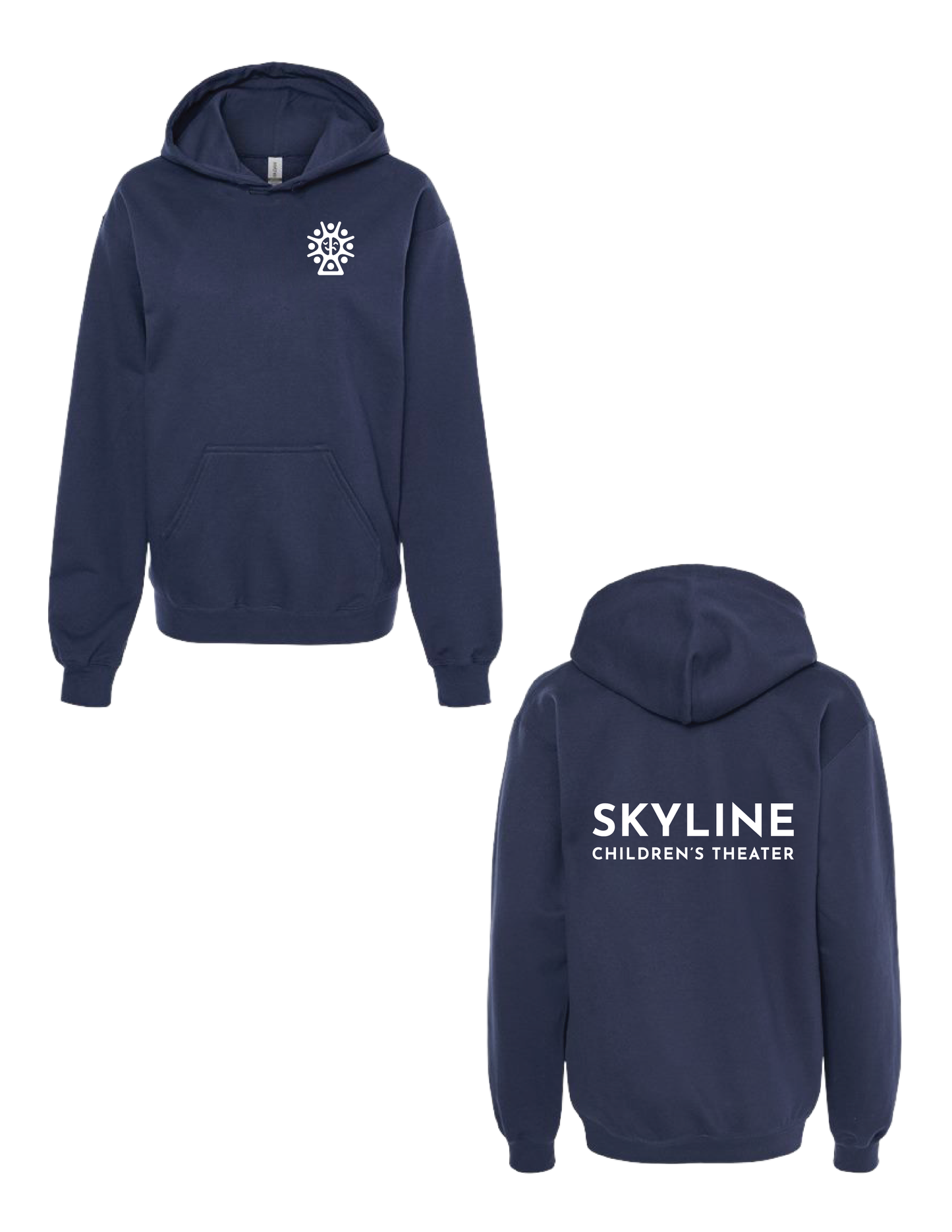 SKYLINE CHILDREN'S THEATER Logo Navy Hooded Pullover